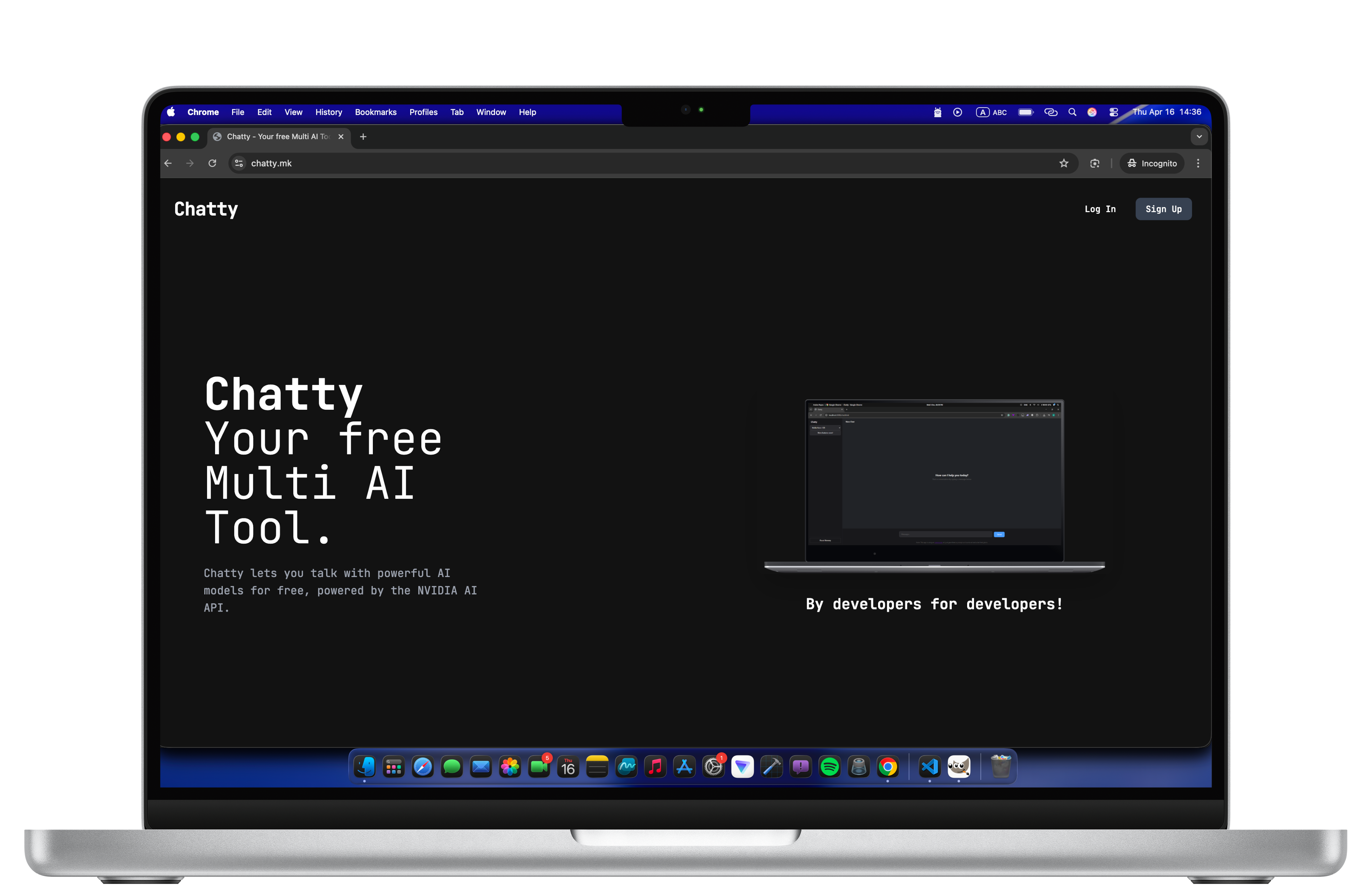 A visual demonstration of the Chatty AI tool interface